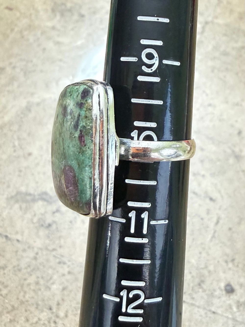 Handcrafted Ruby Zoisite Statement Ring _Sz 10 - Picture 5 of 6